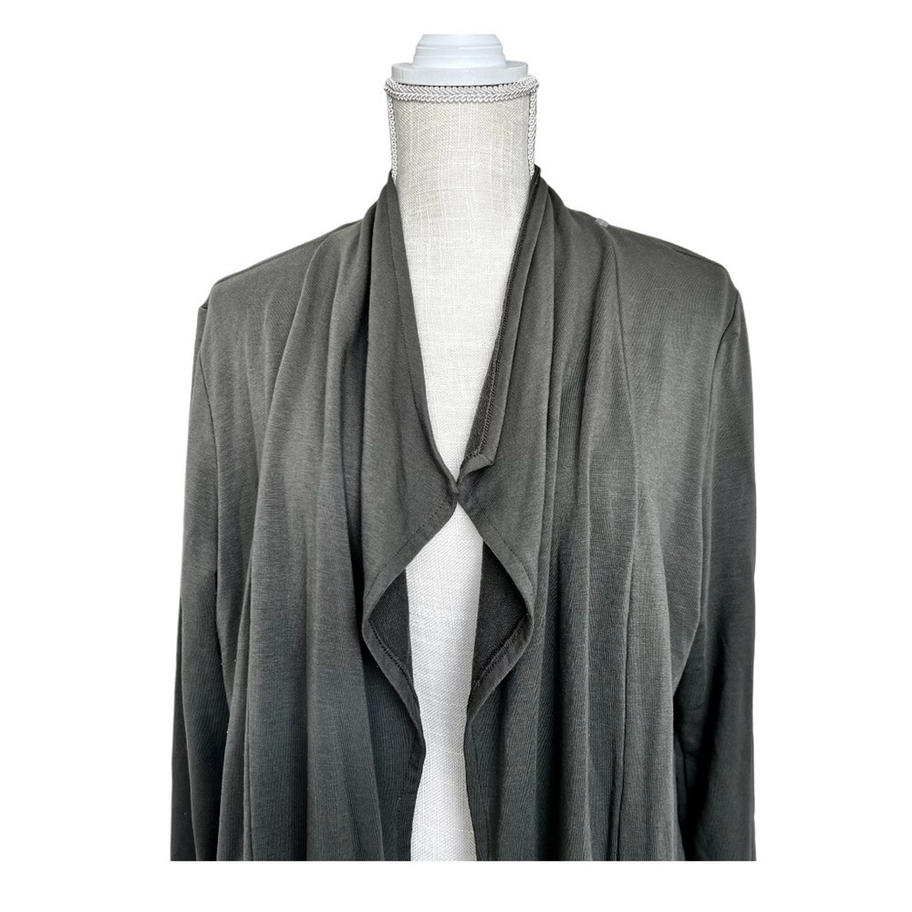 J.Jill Luxe Tencel Draped Front Open Long Cardigan Women Size Large - Picture 4 of 10